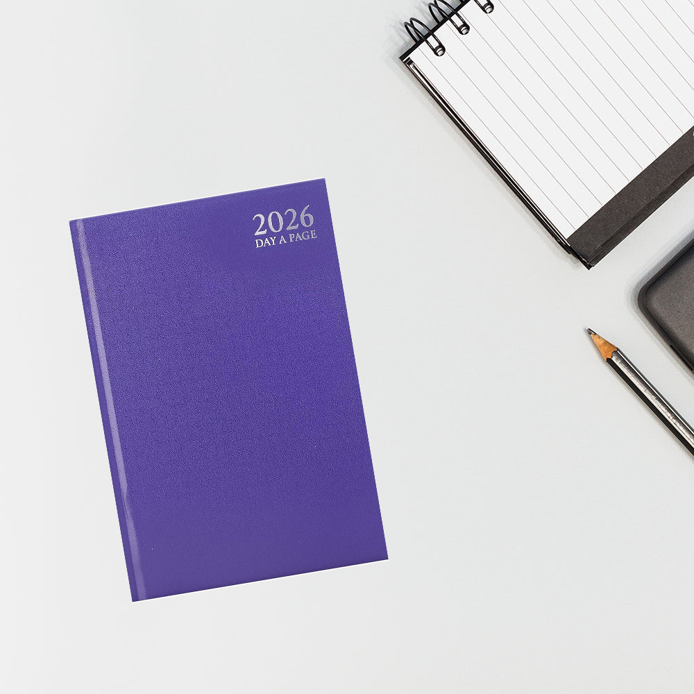 2026 A5 Day to Page Diary - Purple