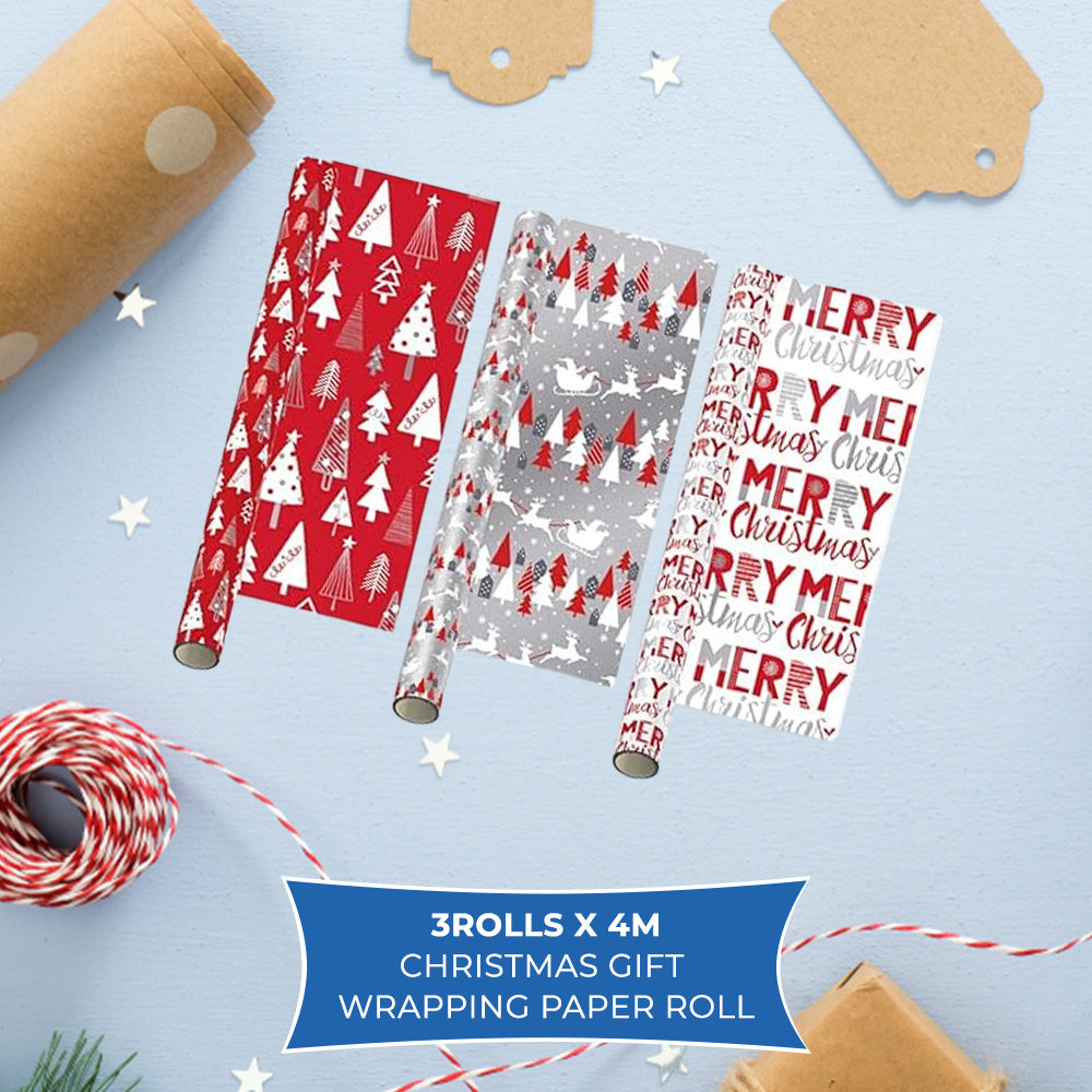 4M Red Wrapping Paper Roll 