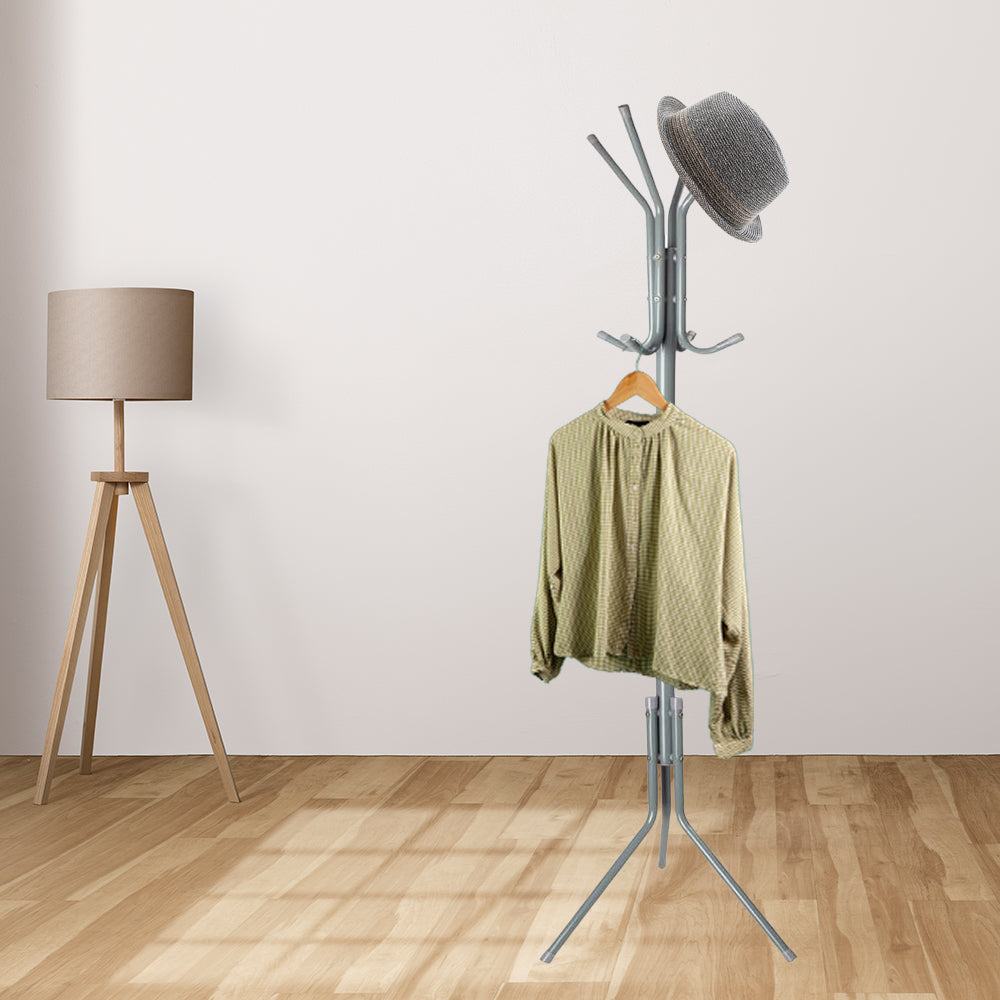Grey Metal Coat Rack