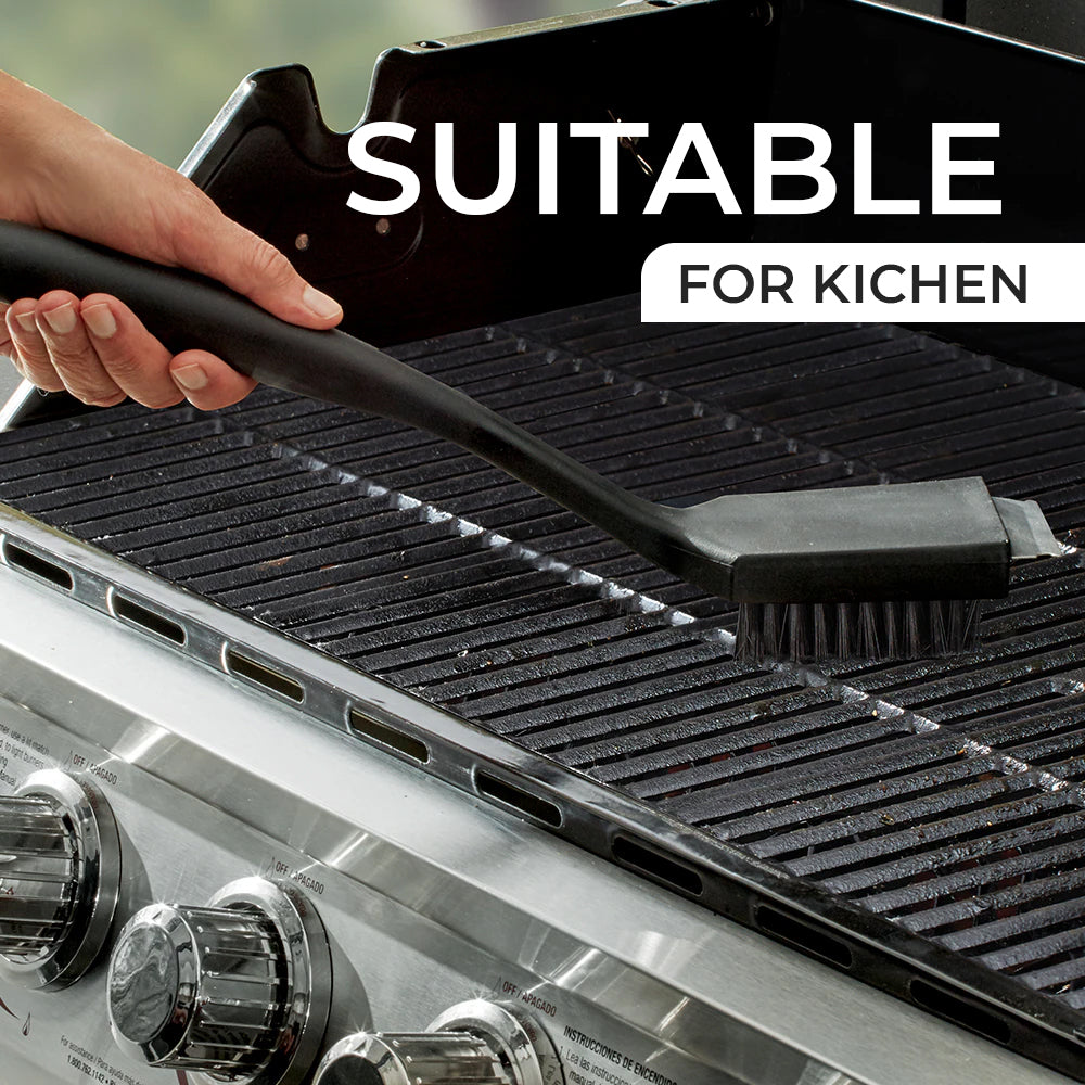 Heavy Duty Bristle with Stainless Steel Scraper