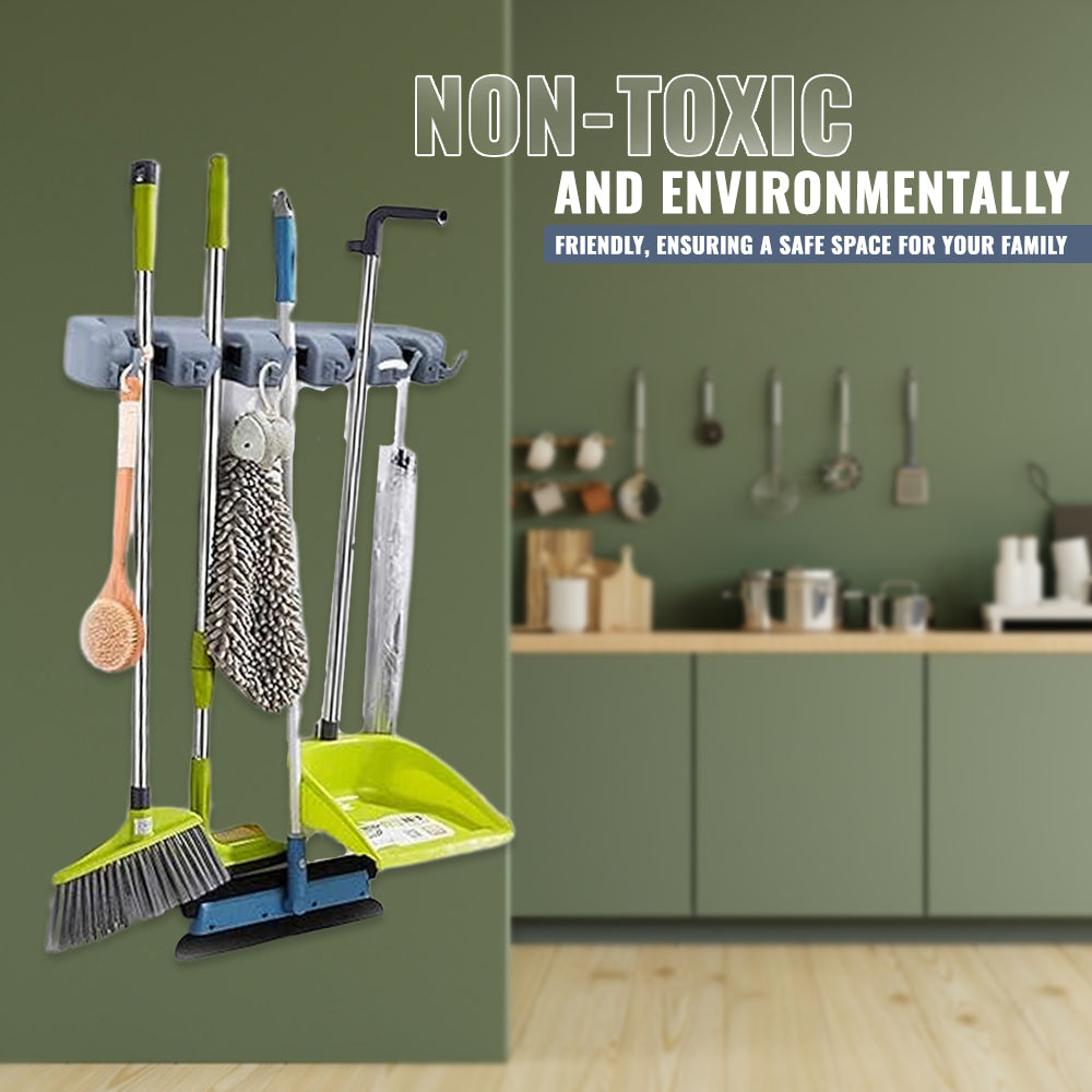 Durable Wall Mounted Mop & Broom Organizer