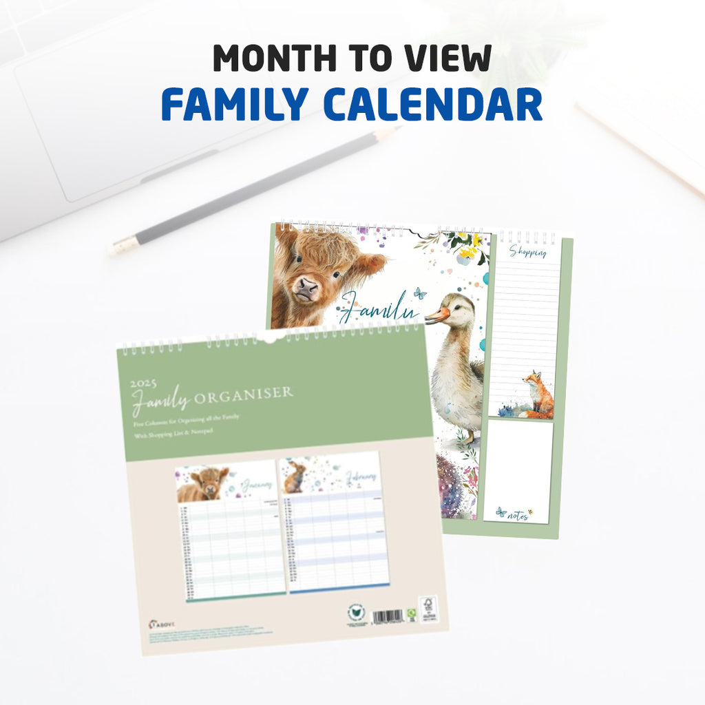 2025 Family Organizer Calendar - Animals