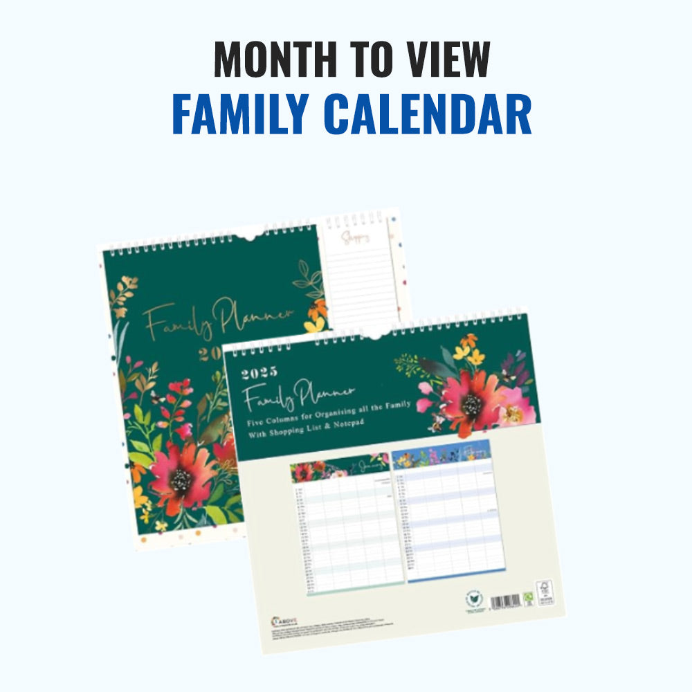 2025 Family Planner Flower Pattern - month to view