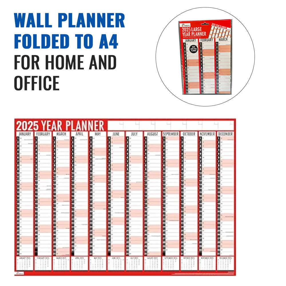 2025 A1 Large Wall Planners - Folded to A4