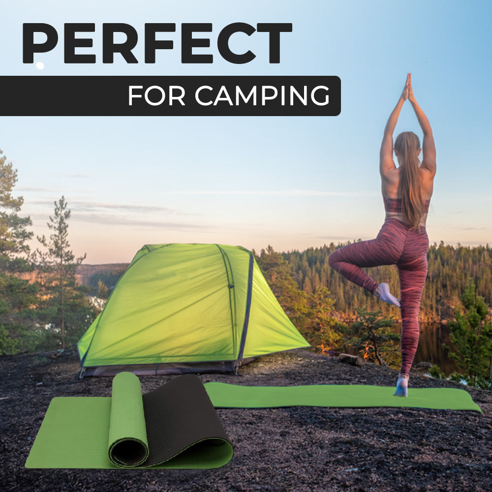 Green & Black TPE Yoga & Fitness Mat