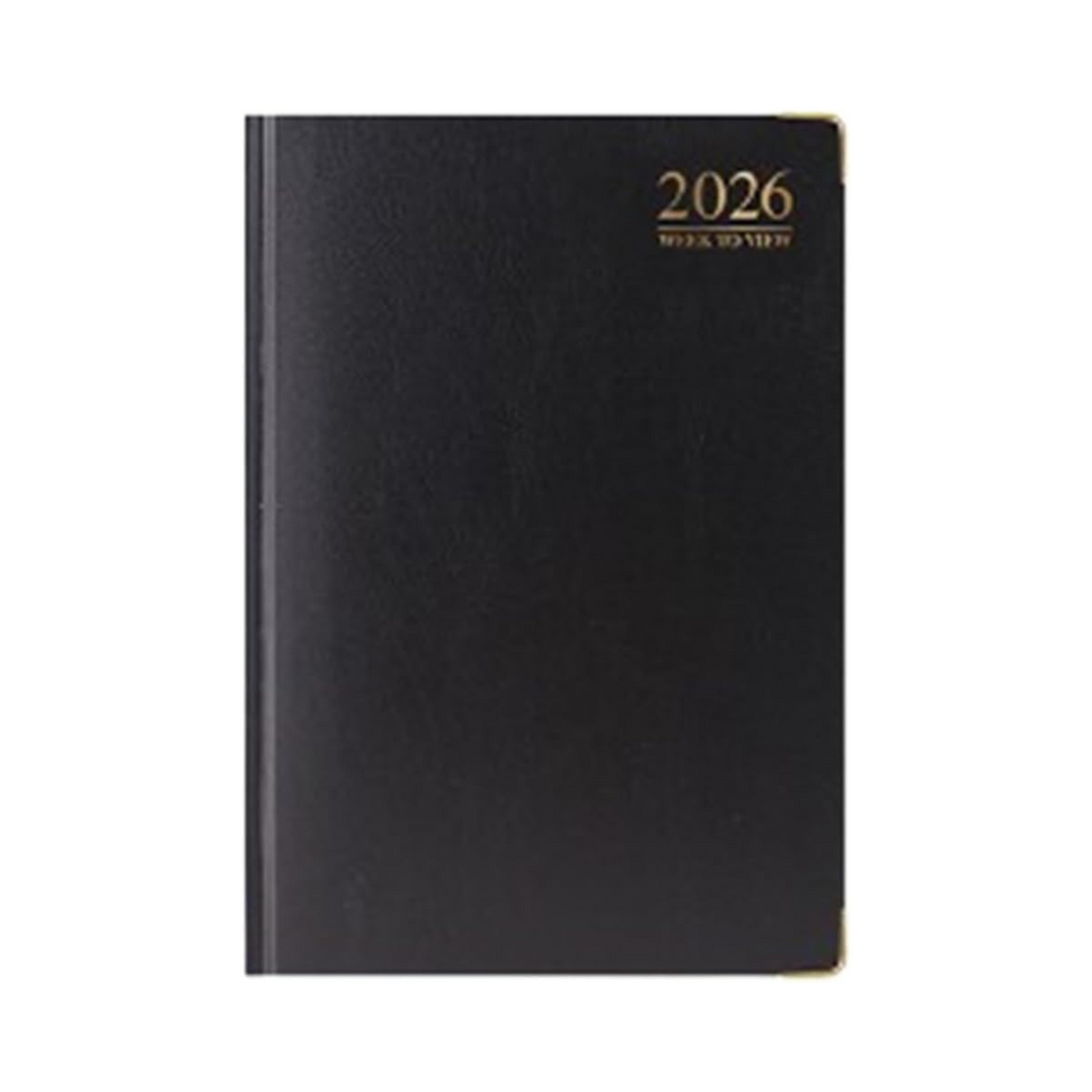 2026 A4 Week to View Diary Black