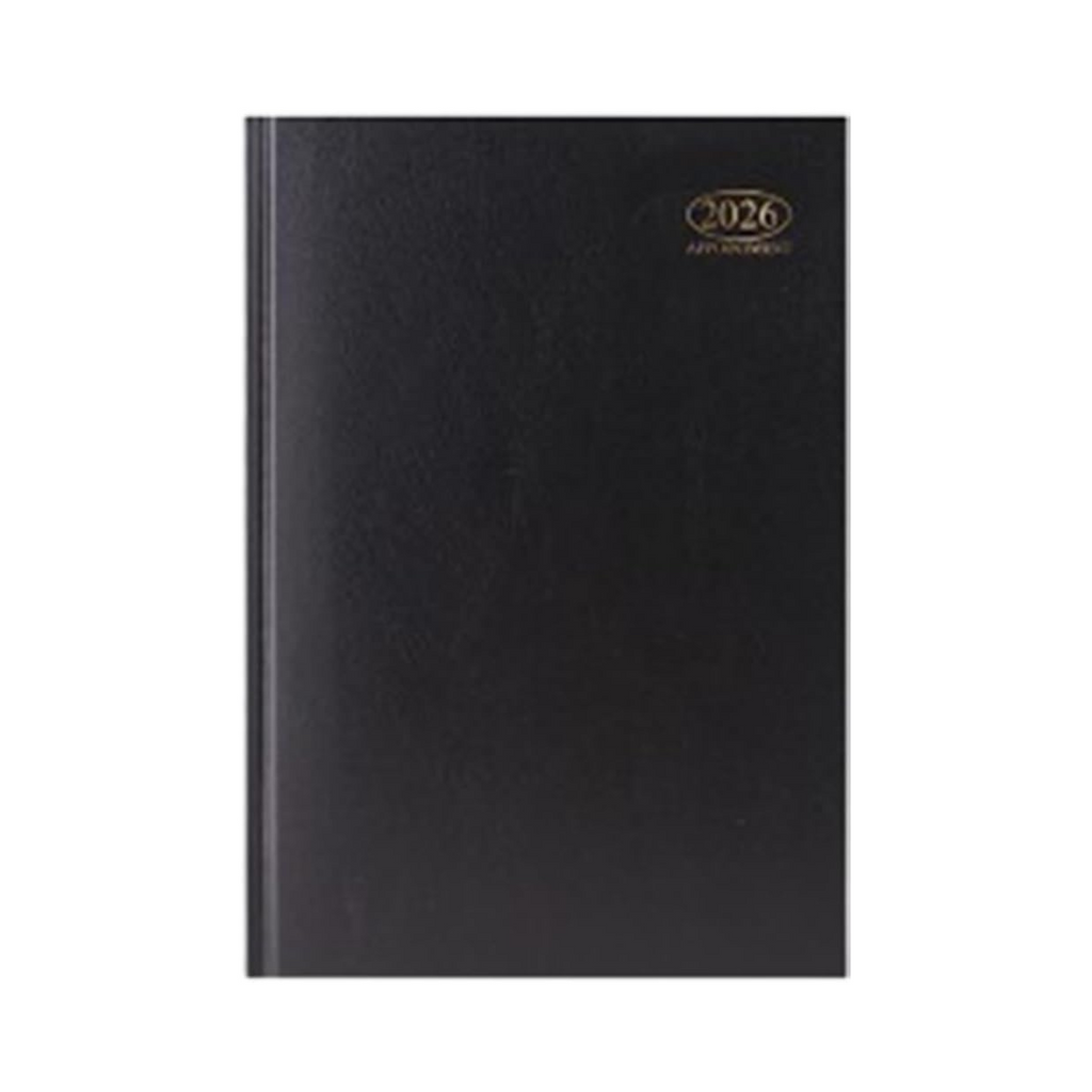 2026 Premium Quality A4 Day to Page Appointment Diary - Black