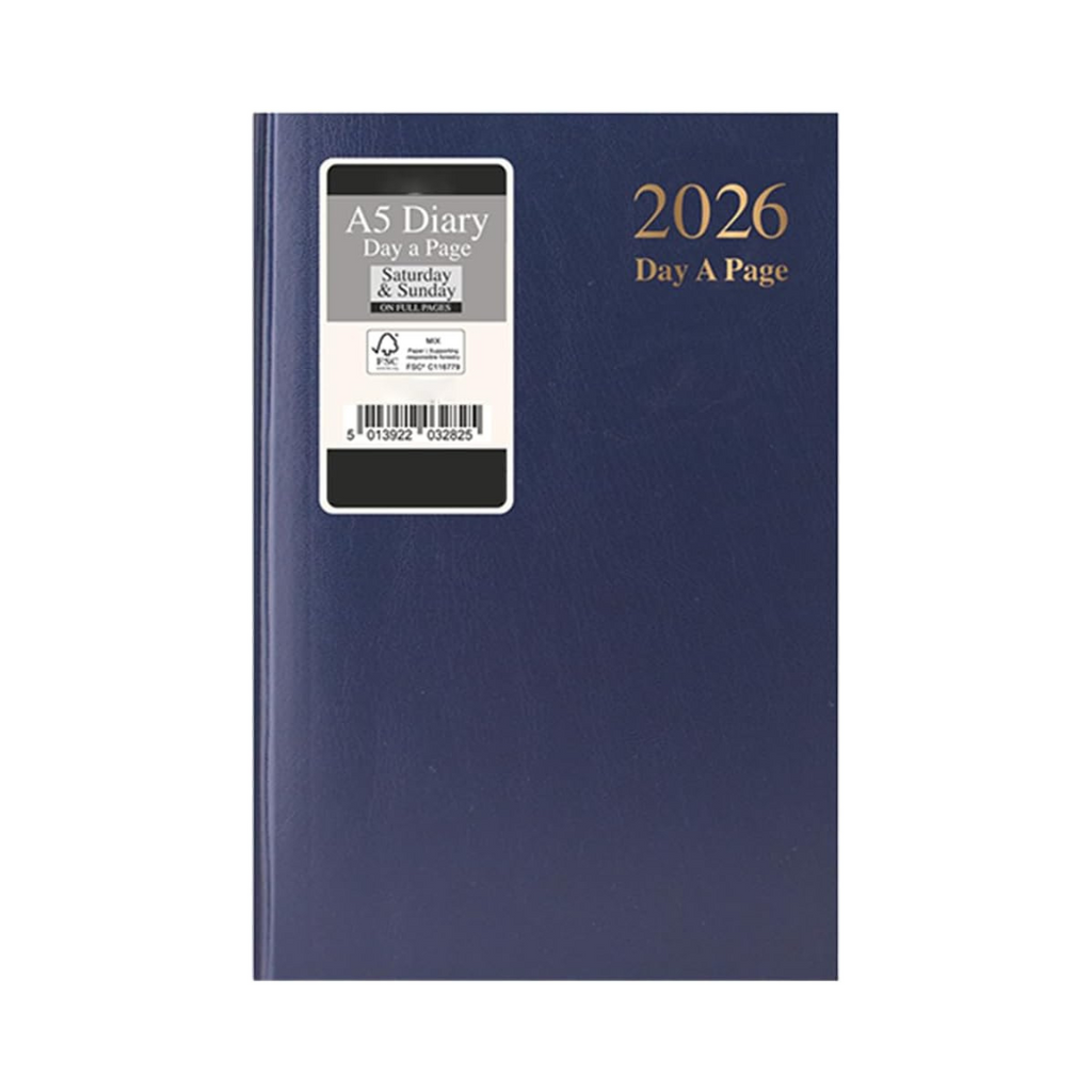 2026 A5 Day-to-Page Diary Blue