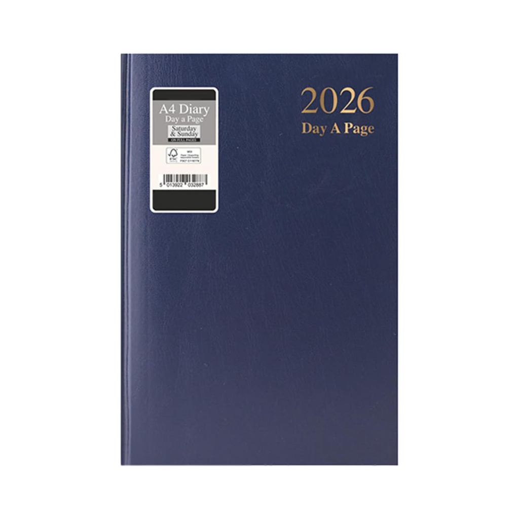 2026 A4 Day-to-Page Diary Blue