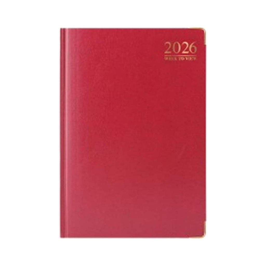 2026 Premium Quality A6 Day to Page Diary - Red