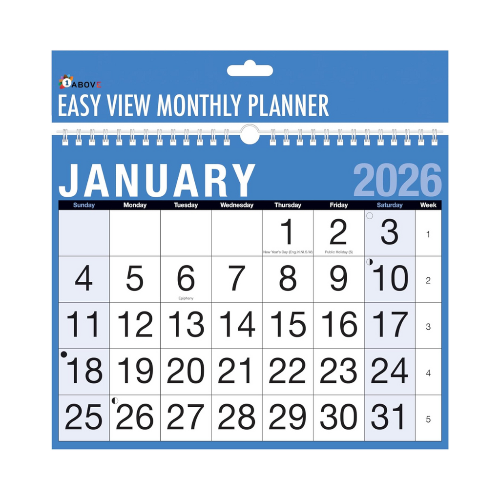 2026 Easy View Calendar