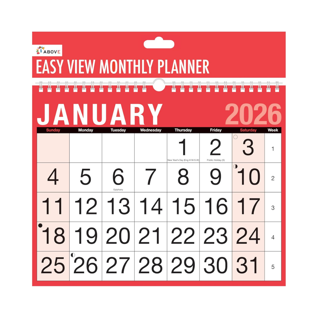 2026 Easy View Calendar