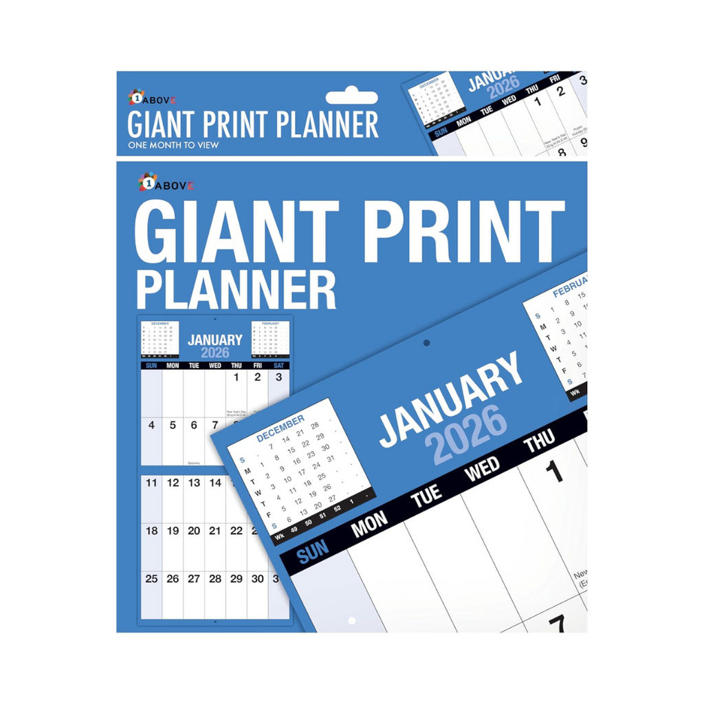 2026 Giant Print Month To View Wall Calendar