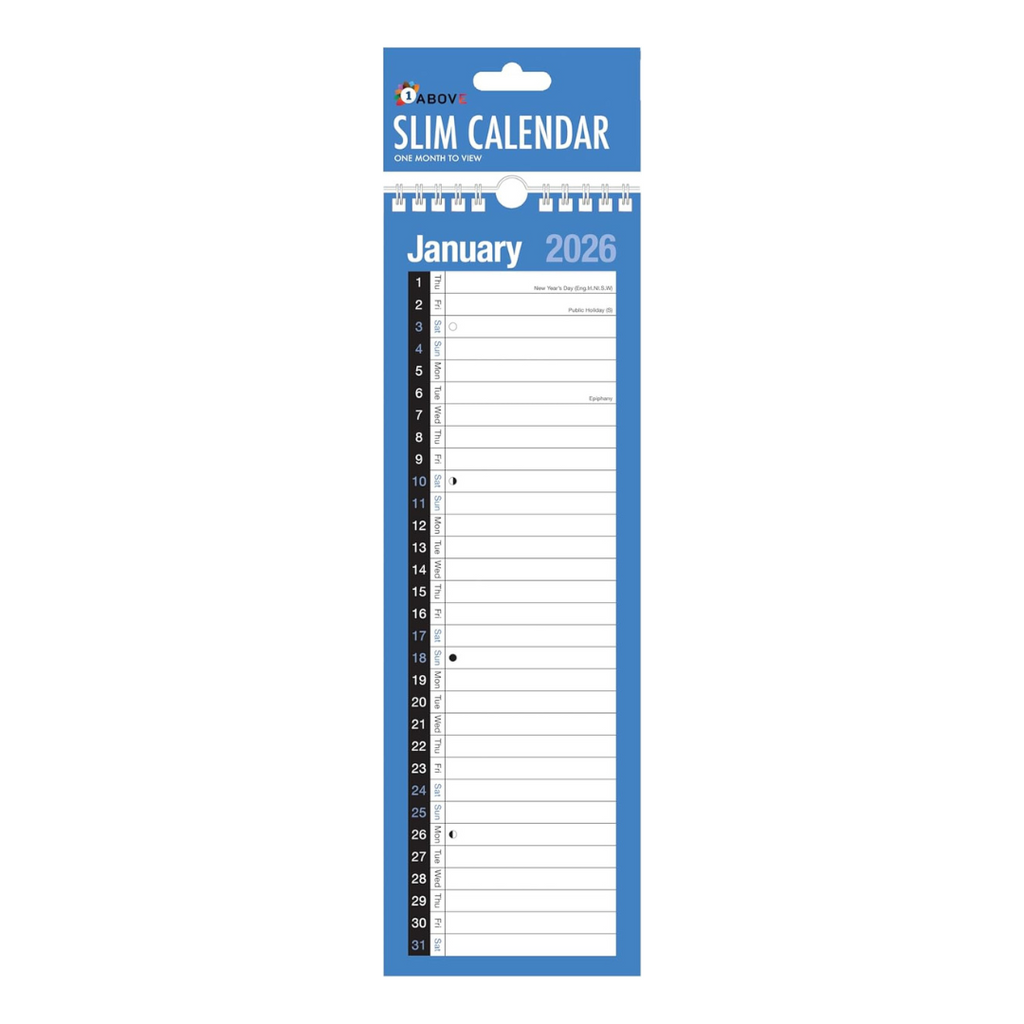 2026 Slim Calendar Wall Planner
