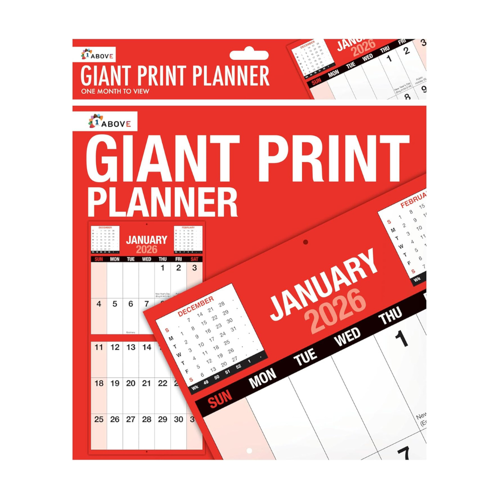 2026 Giant Print Month To View Wall Calendar