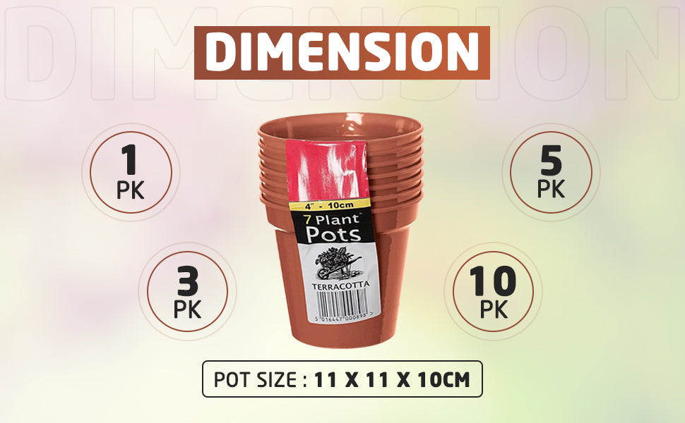 Dimension of Garden pots