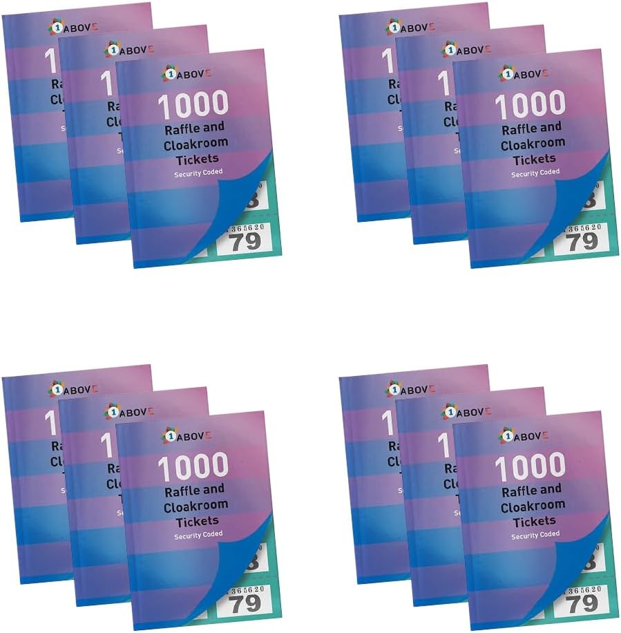 Tombola Raffle Tickets Books - 12 Pack