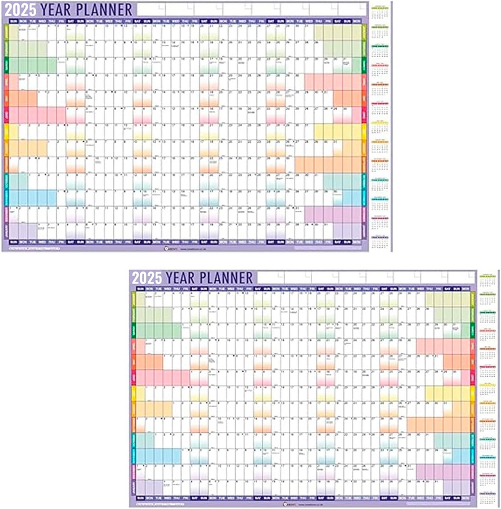 2025 Year Wall Planner A1 Large - 2 Pack