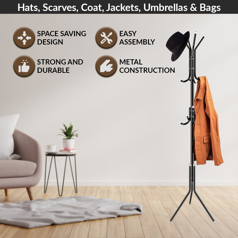 Black Metal Coat Rack