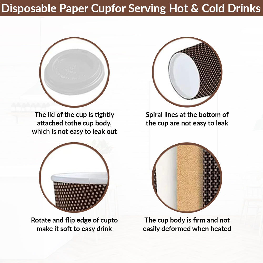 Buy 8oz Triple Wall Insulated Paper Ripple Hot and Cold Drink Cups with ...