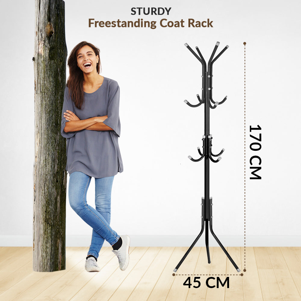 Dimension of Black Metal Coat Rack