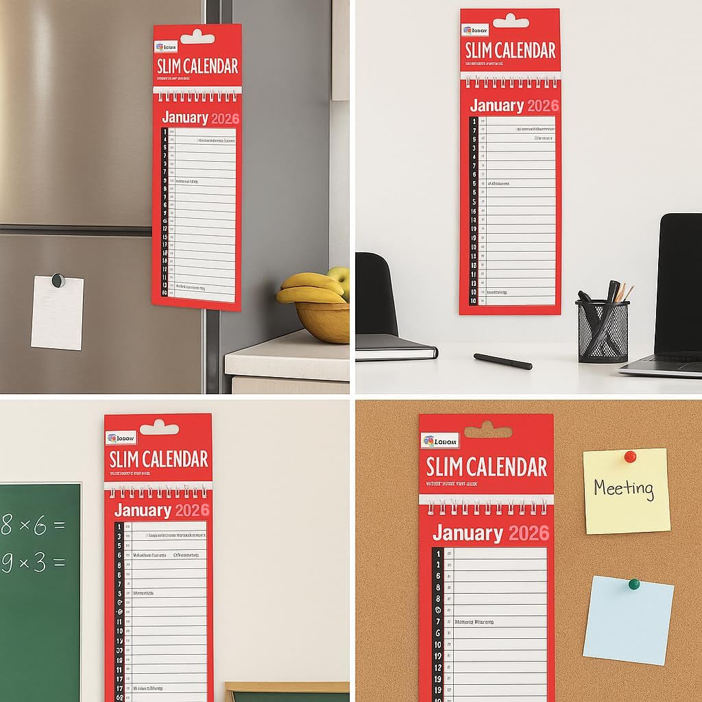 2026 Slim Calendar Wall Planner
