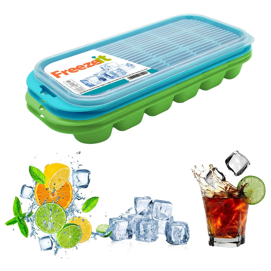 Ice Tray (18 Pcs.), Ice Cube Trays with Airtight Locking Lids