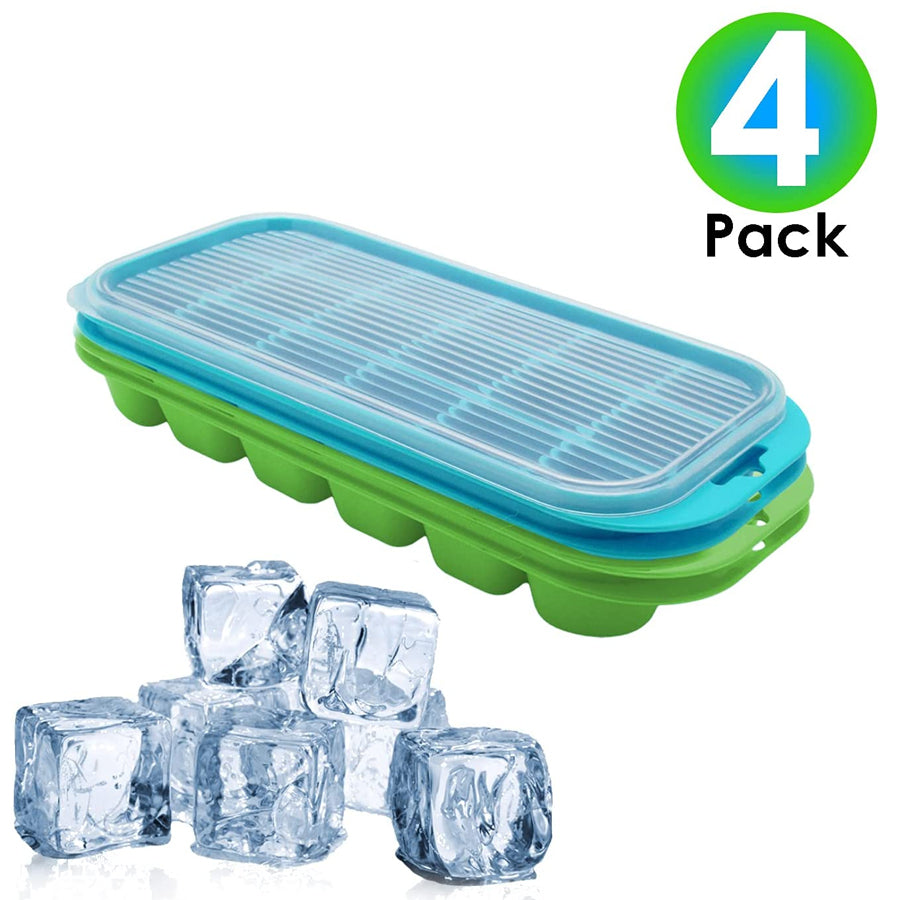 Ice Tray (18 Pcs.), Ice Cube Trays with Airtight Locking Lids