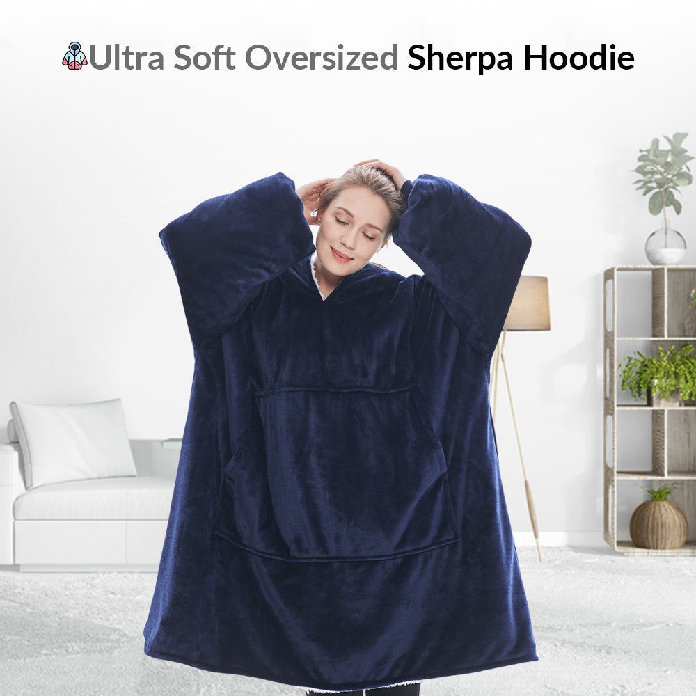 sherpa hoodie blanket