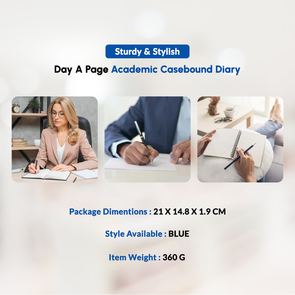 A5 Day A Page Academic Casebound Diary