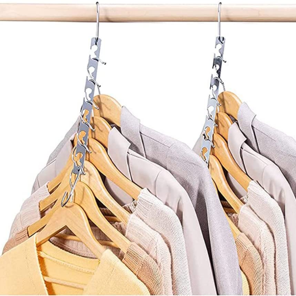 Space saving clothes hangers