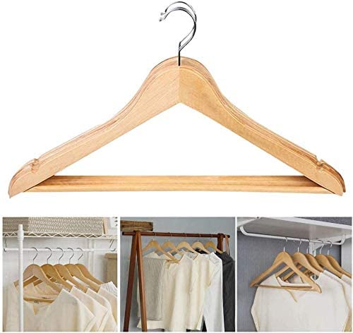 Metronic Wood Hangers, Clothes Hangers, Wooden Hanger, Premium Coat Hanger, 20 Pack, White, Size: 20pk