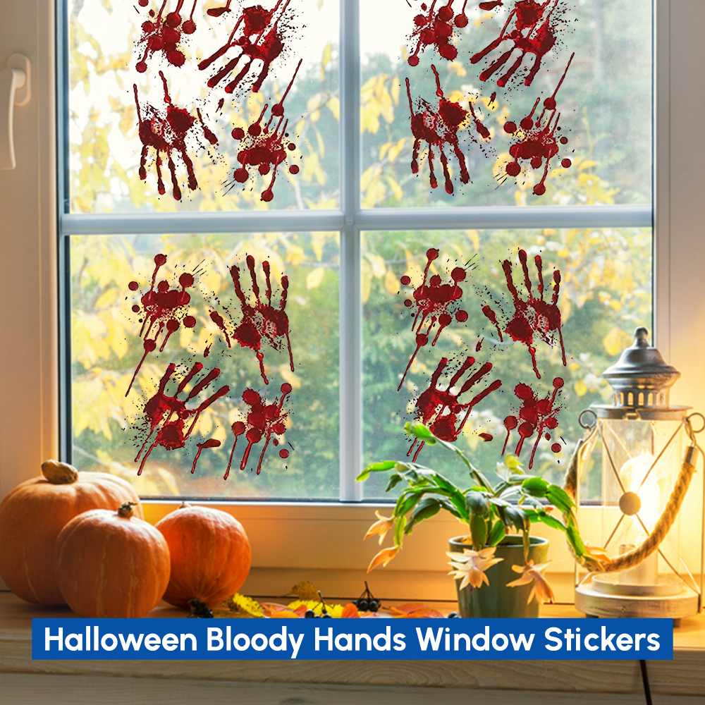 Halloween Bloody Hands Window Stickers