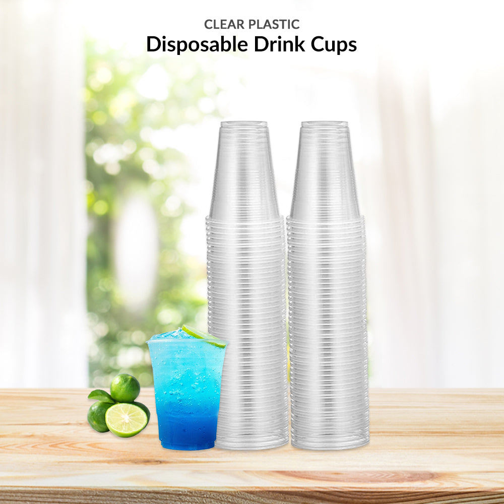 100 Pack] 32 oz Clear Plastic Cups with Flat Lids, Disposable Iced Coffee  Cups, BPA Free Premium Crystal Smoothie Cup for Party, Lemonade Stand, Cold  Drinks, Juice, Milkshake, Bubble Boba, Tea 