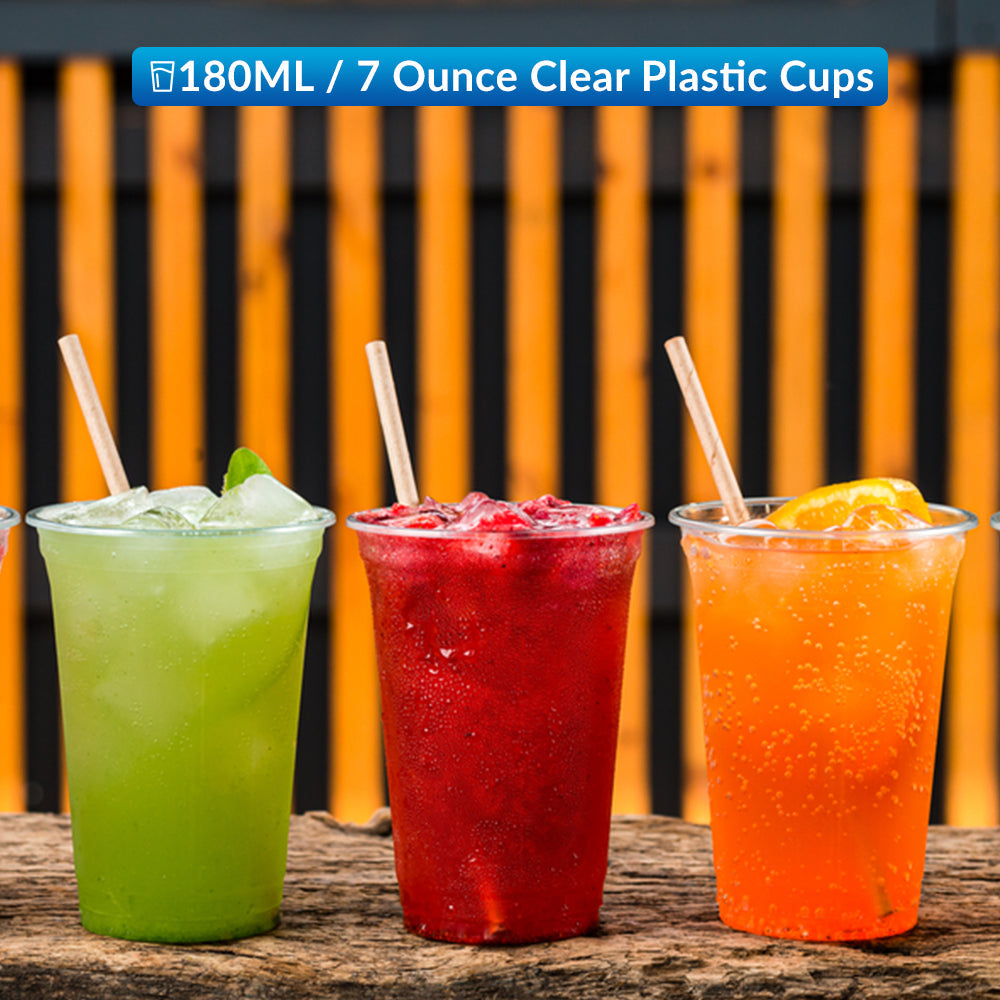 100 Pack] 32 oz Clear Plastic Cups with Flat Lids, Disposable Iced Coffee  Cups, BPA Free Premium Crystal Smoothie Cup for Party, Lemonade Stand, Cold  Drinks, Juice, Milkshake, Bubble Boba, Tea 