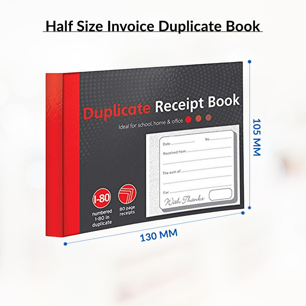 Buy Half Size Duplicate Receipt Book - 80 Pages