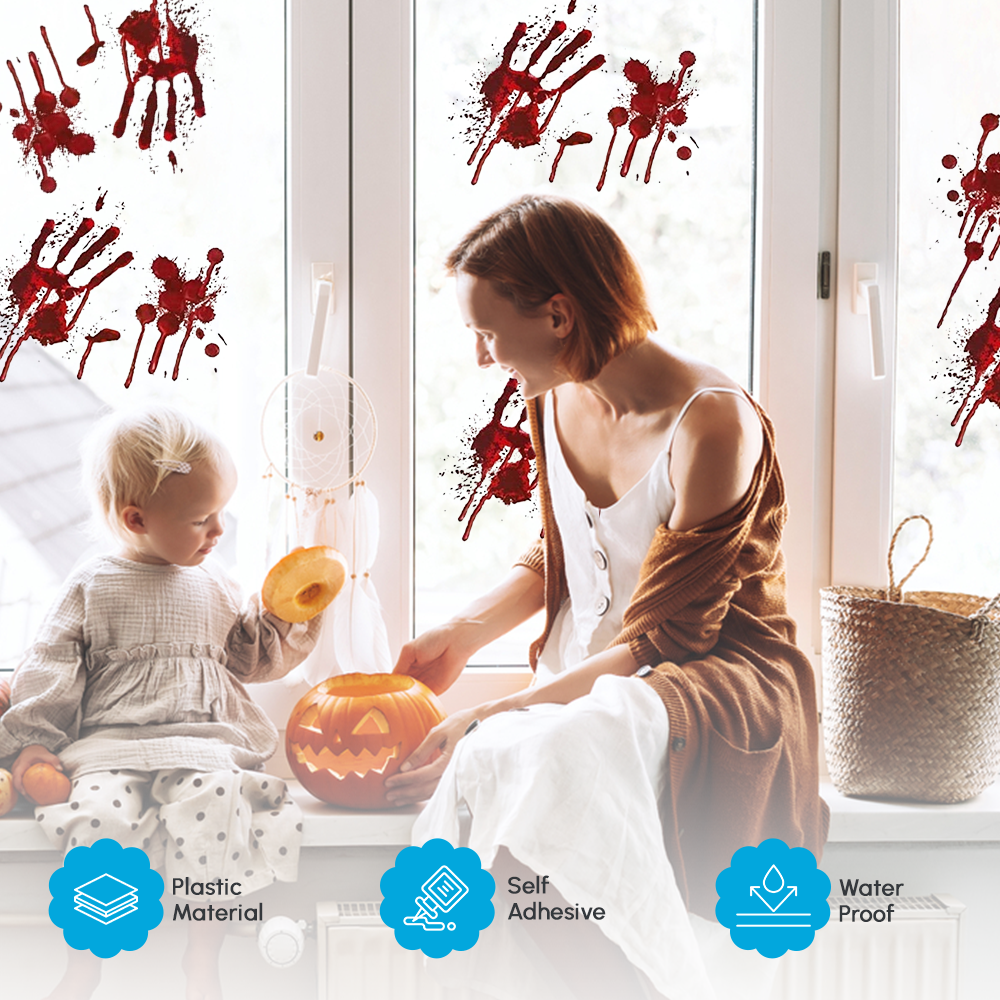 Halloween Bloody Hands Window Stickers