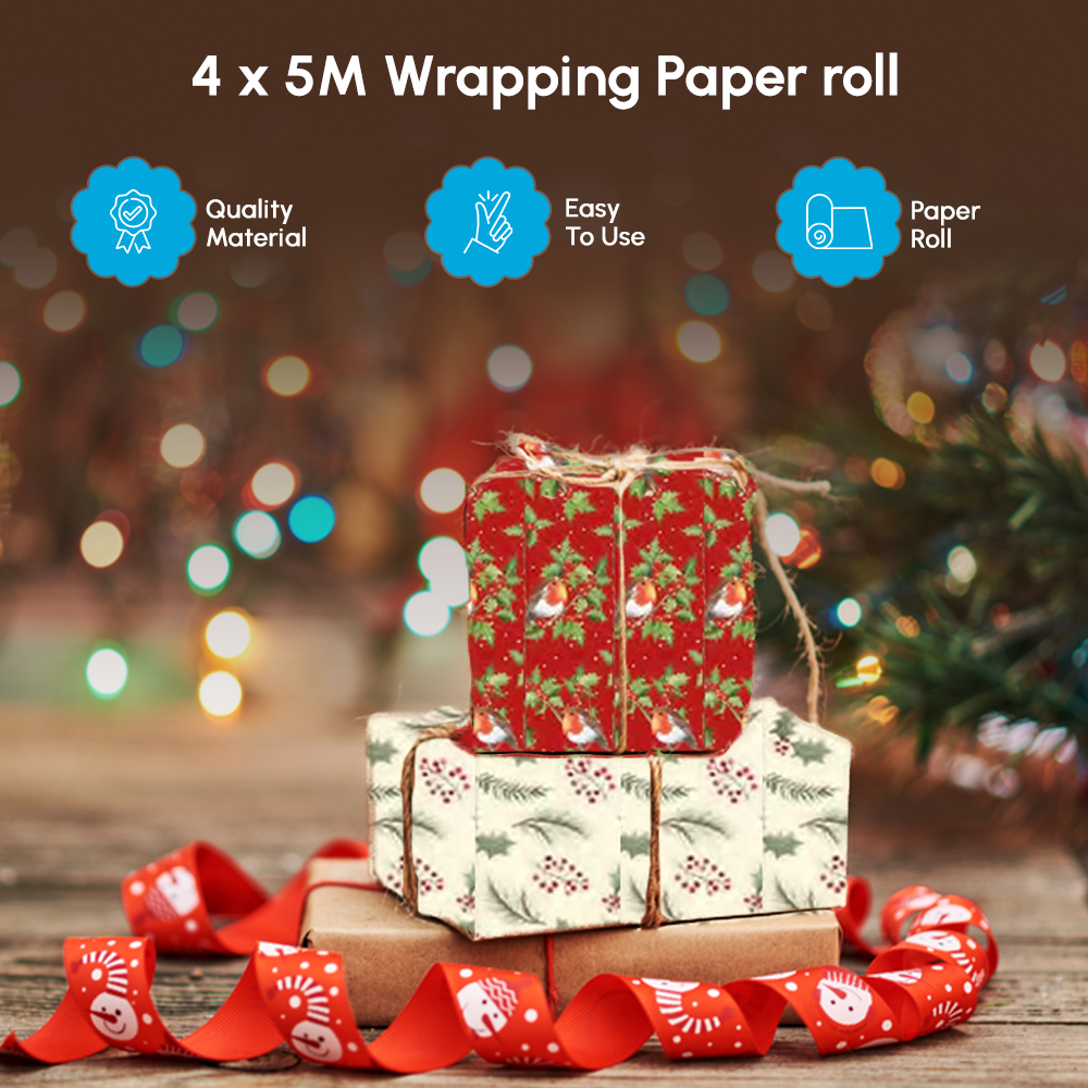 Christmas wrapping paper rolls