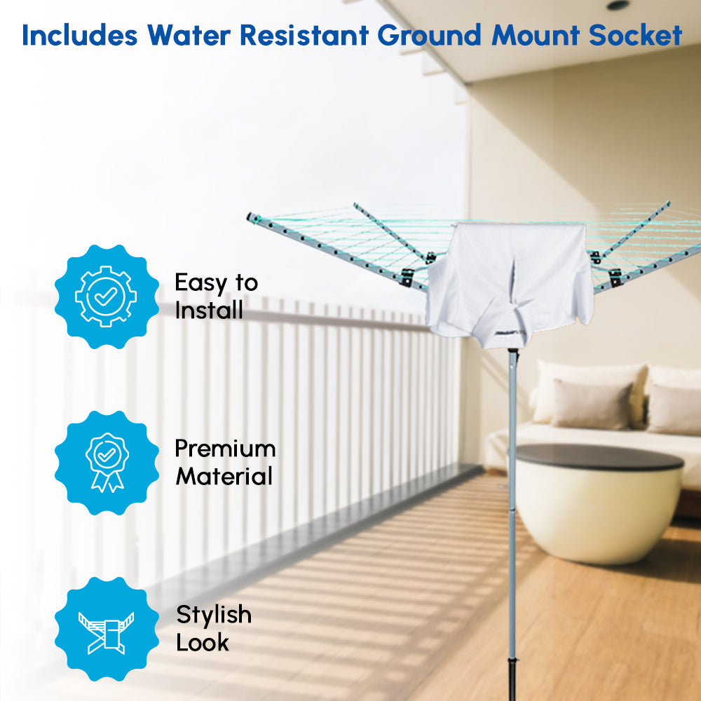 Buy 45M PVC Coated Outdoor Rotary Clothes Dryer With Socket