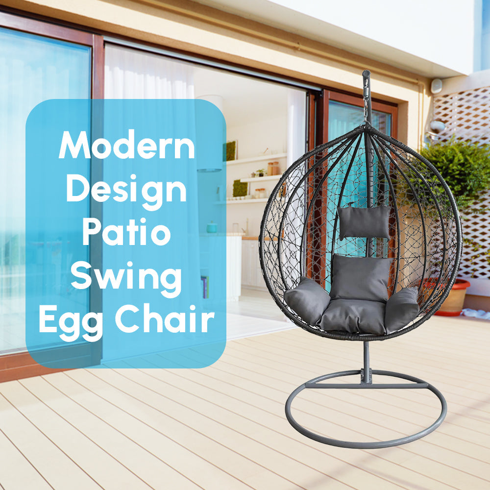 outdoor egg chair with stand