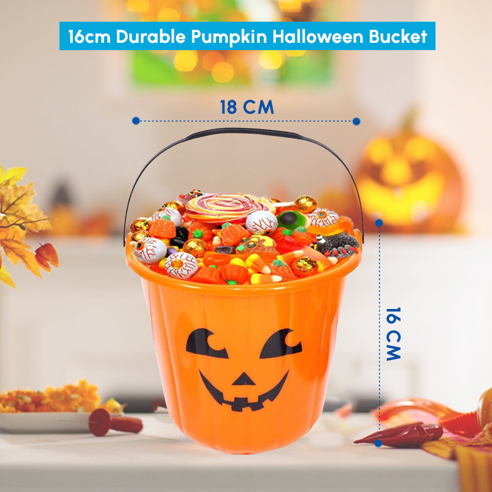 Halloween Plastic Bright Pumpkin Bucket
