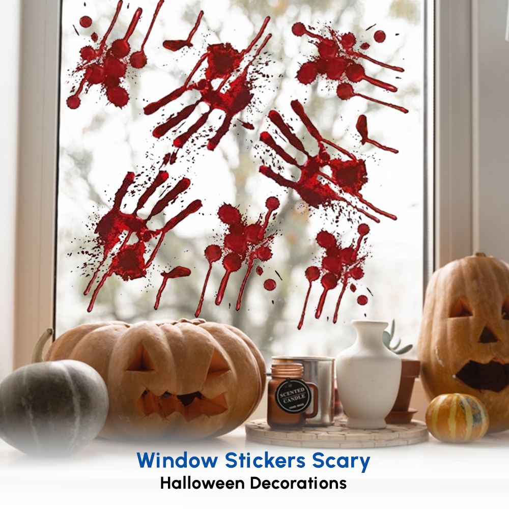 Halloween Bloody Hands Window Stickers